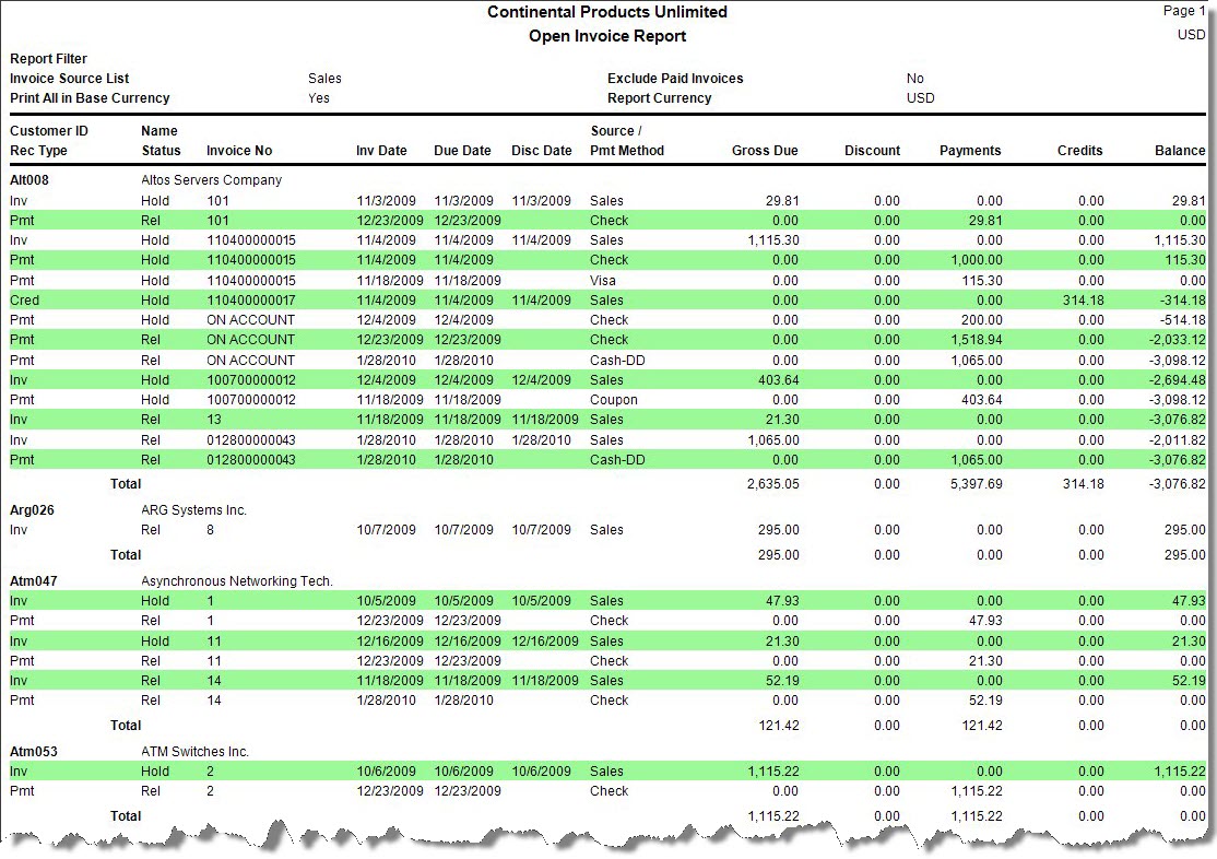 open-invoice-report